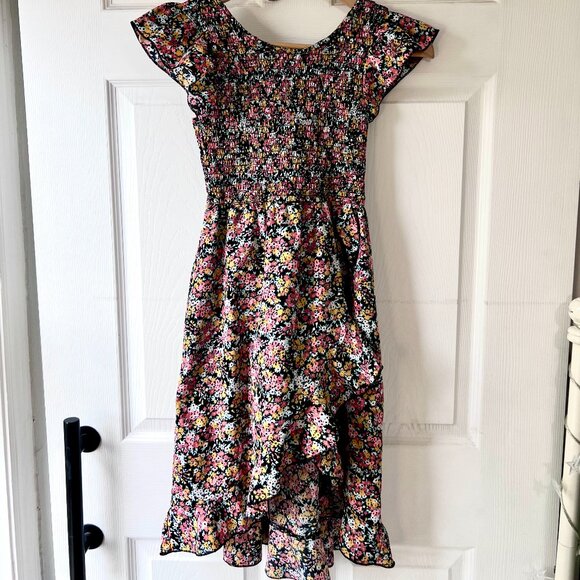 Girls Floral Short Romper with Faux Wrap Skirt EUC (size 10) - Picture 3 of 8